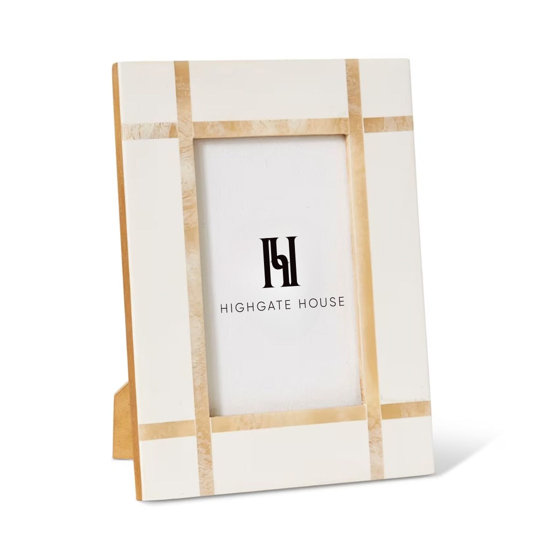 Cream photo frame with resin detailing