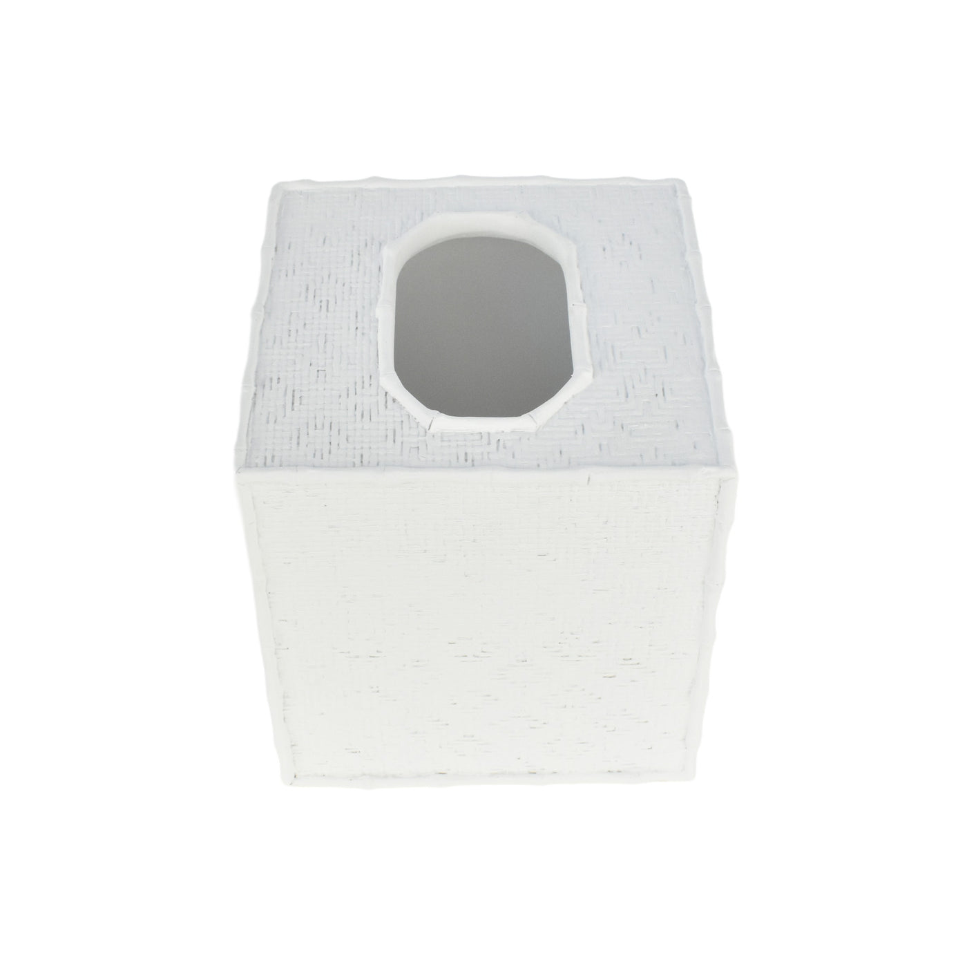 White Weave Square Tissue Box