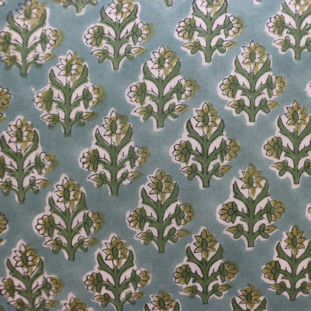 Willow Green & Floral Ruffle Cushion