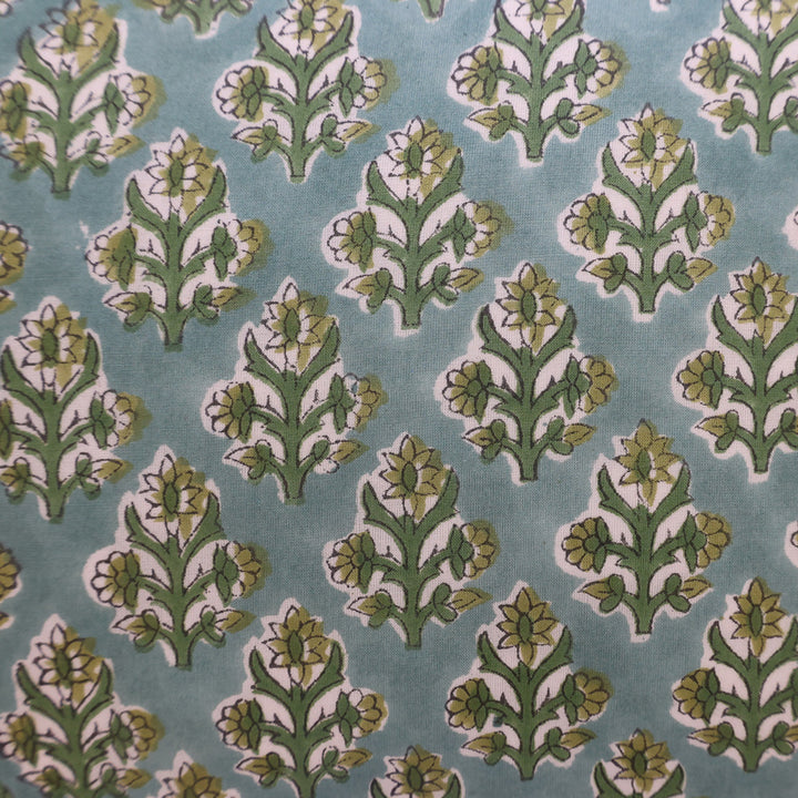 Willow Green & Floral Ruffle Cushion