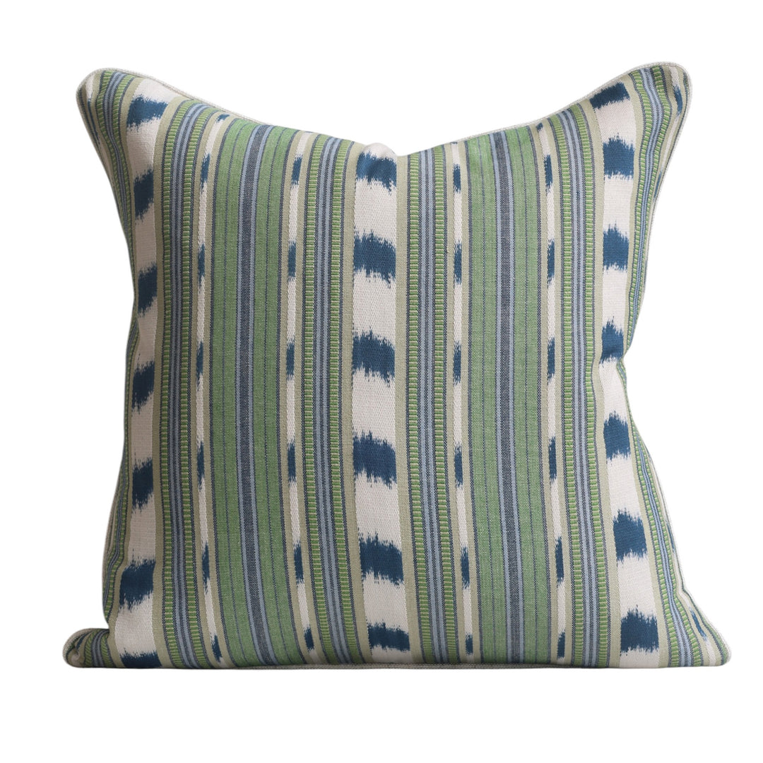 Woven Green Stripe Cushion