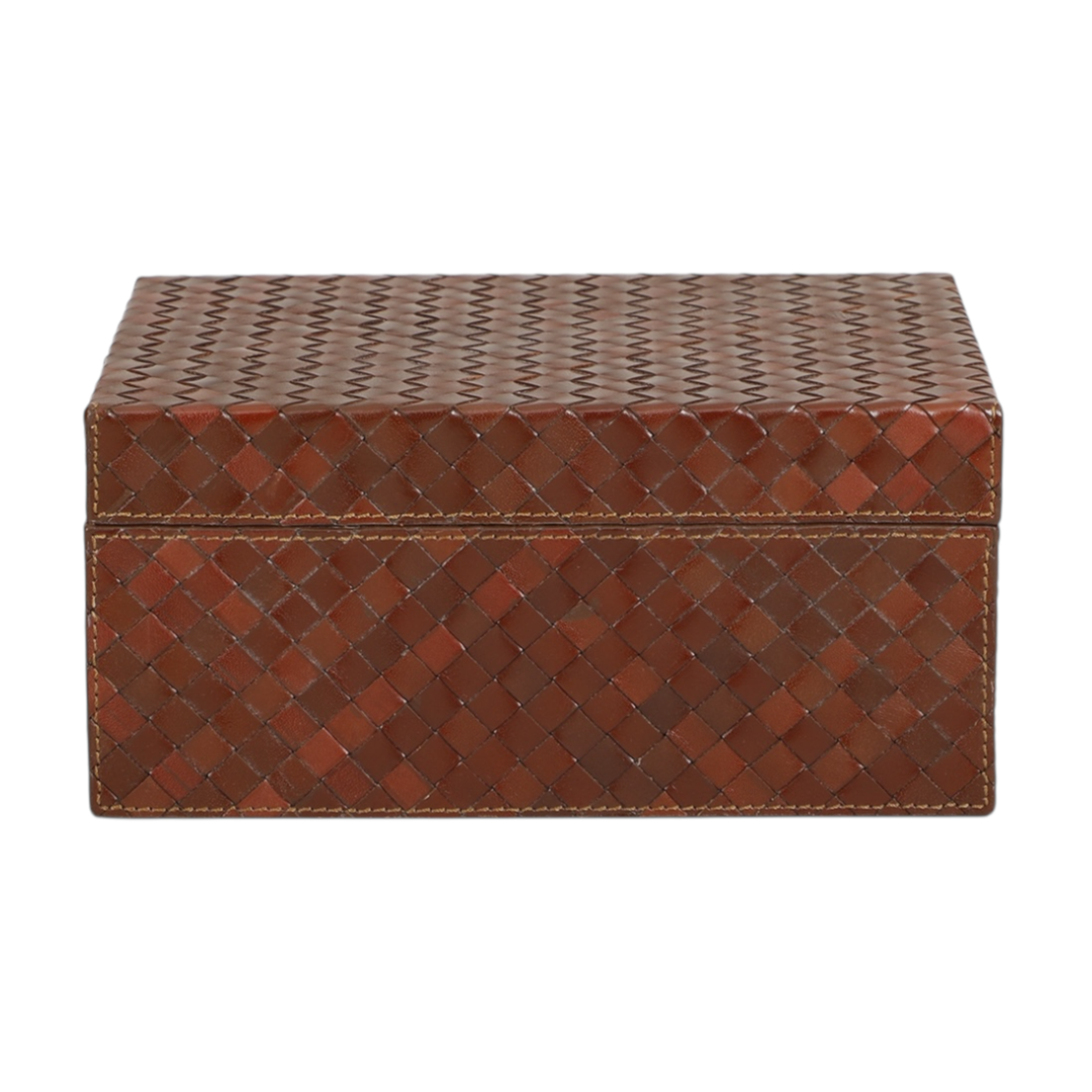 Woven Tobacco Leather Box S