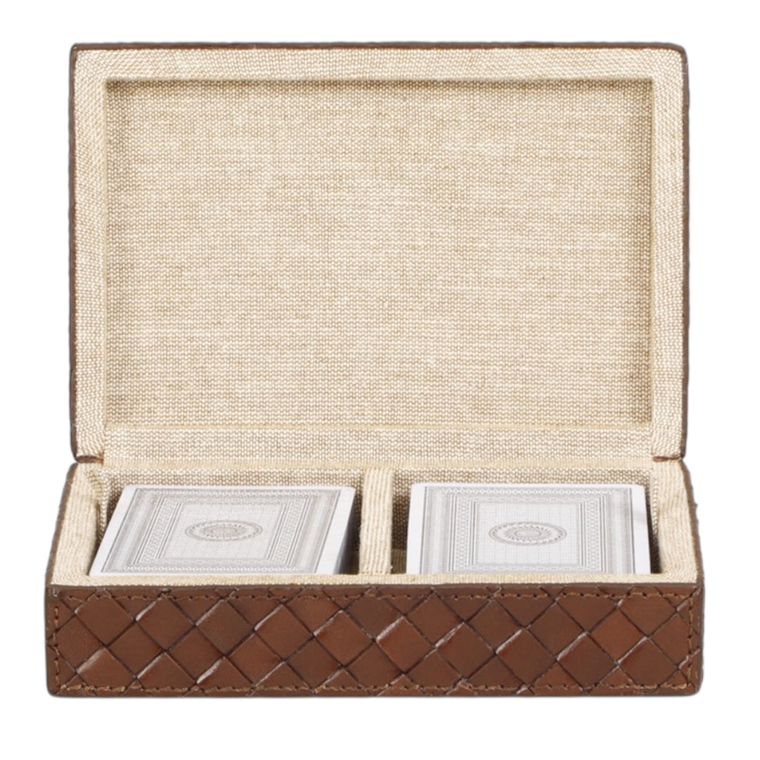 Woven Leather Card Box