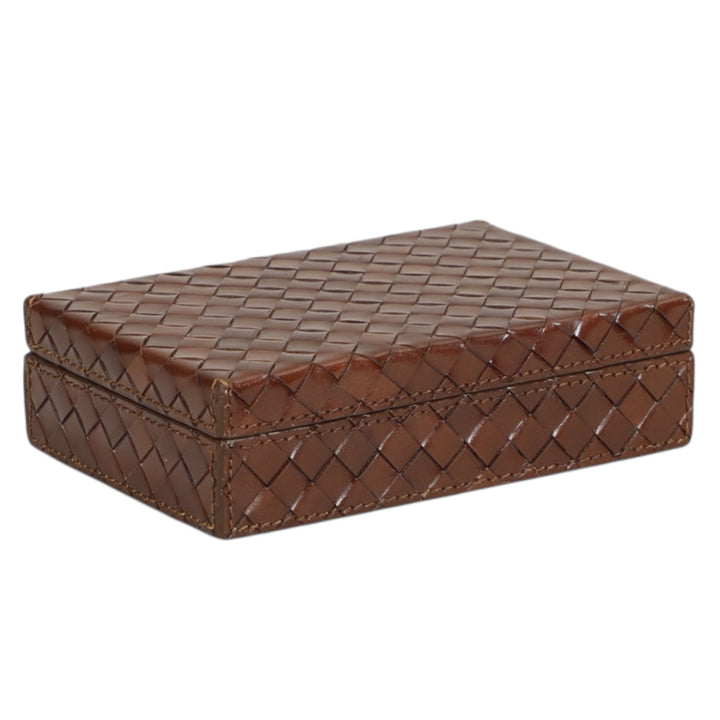 Woven Leather Card Box