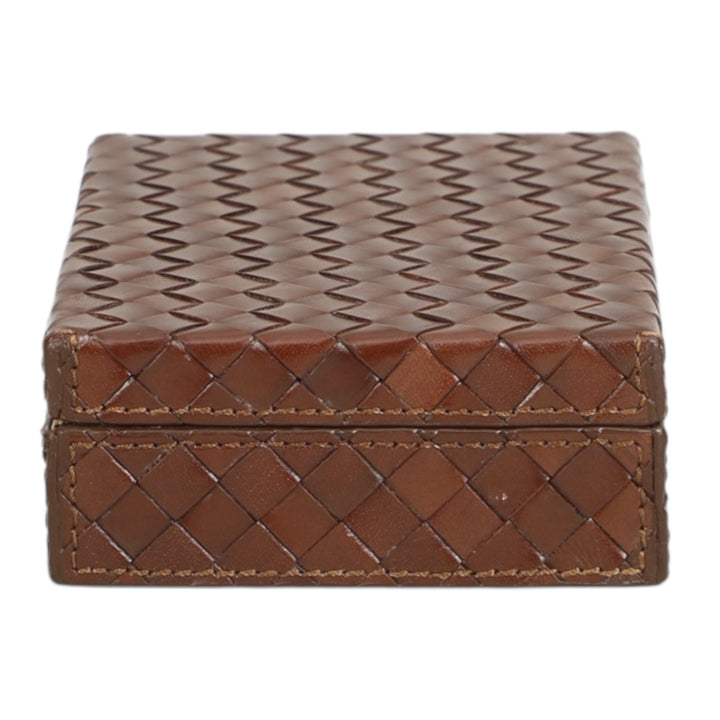 Woven Leather Card Box