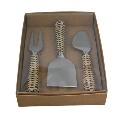 Woven Handle Cheese Knife Set of 3