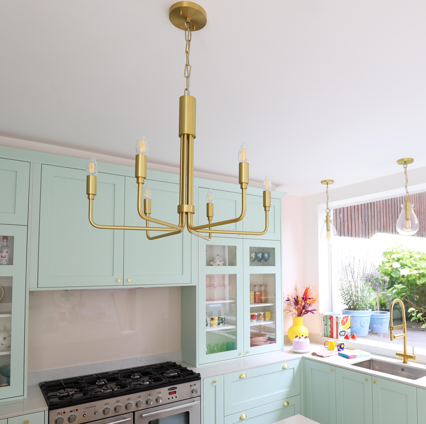 Brigitte chandelier - Aged Brass 6