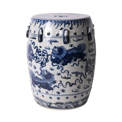 B&W Lion Garden Stool