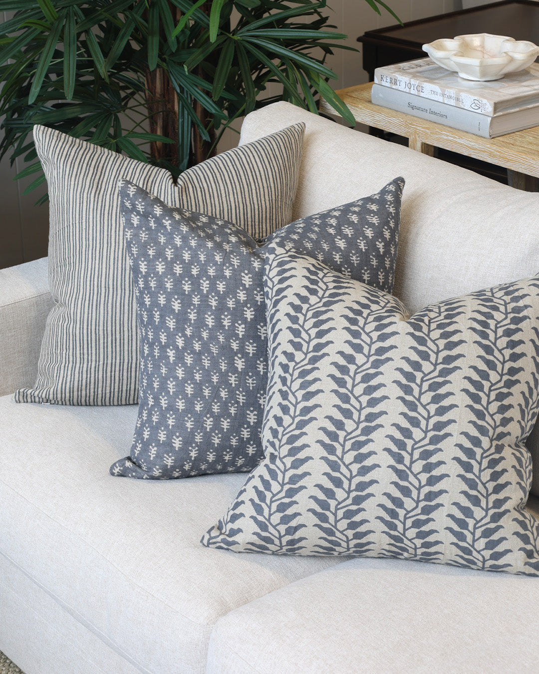 Ivy Vine Blue Cushion