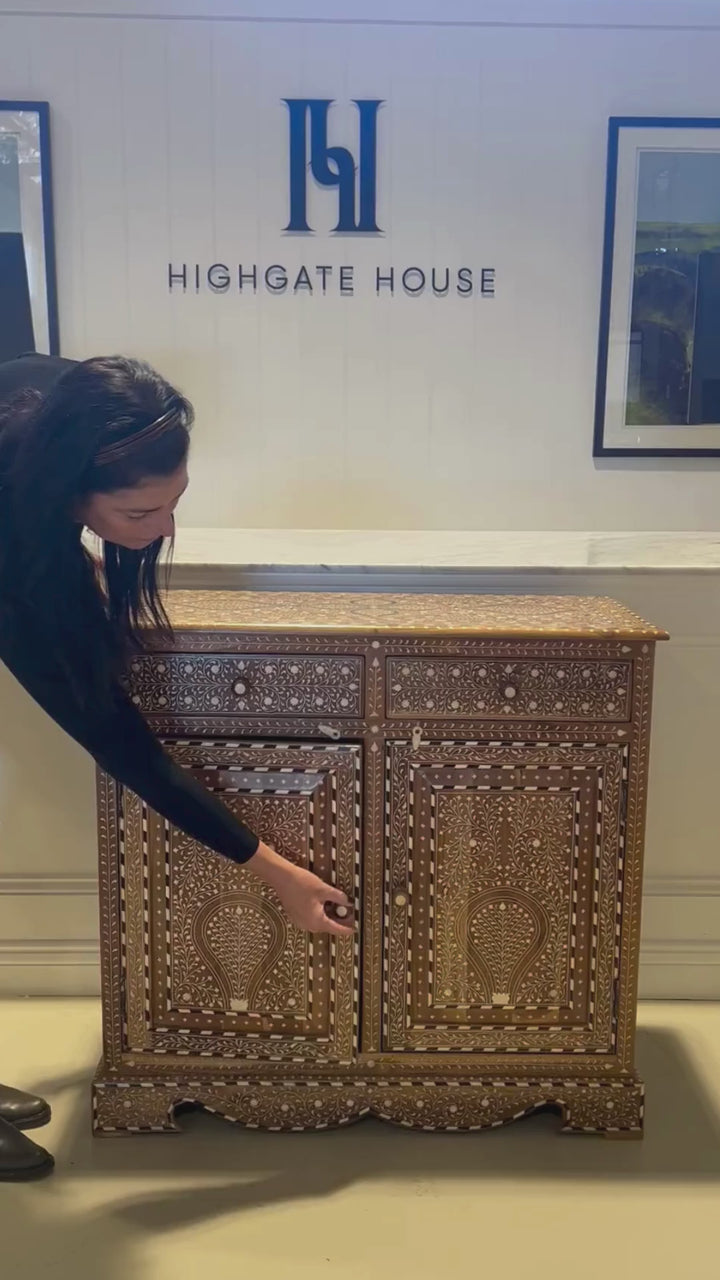 Mara Wood and Bone Inlay Cabinet