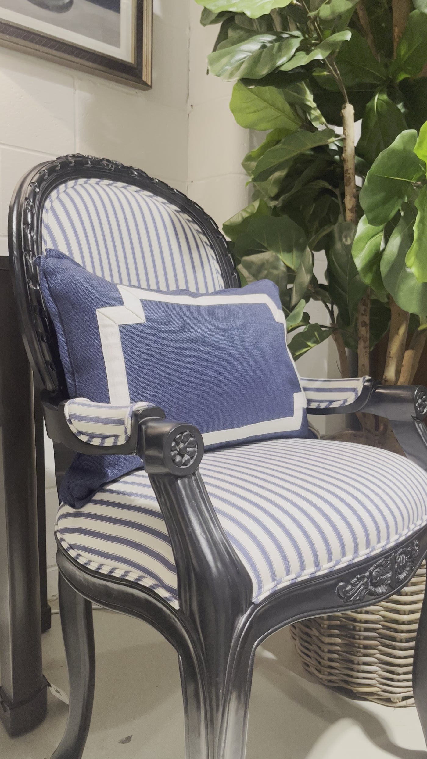 Agatha Blue Stripe Chair