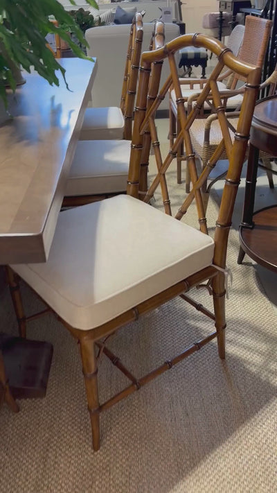 Close up video of Ralph Dining Chair, showing the back and seat cushion