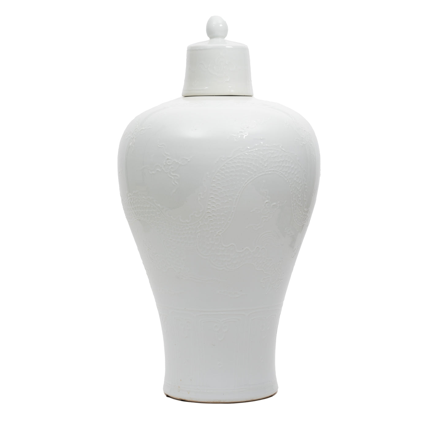 Tall White Embossed Jar - Highgate House Online - Ceramics