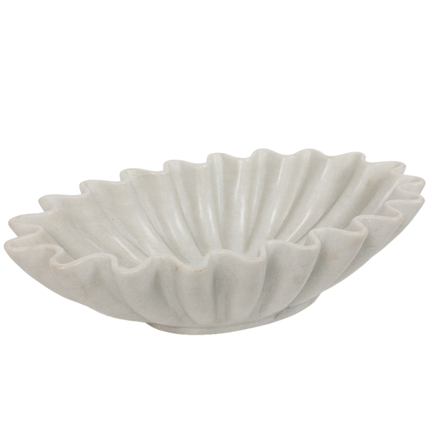 Oval Ruffled Edge Marble Bowl LRG