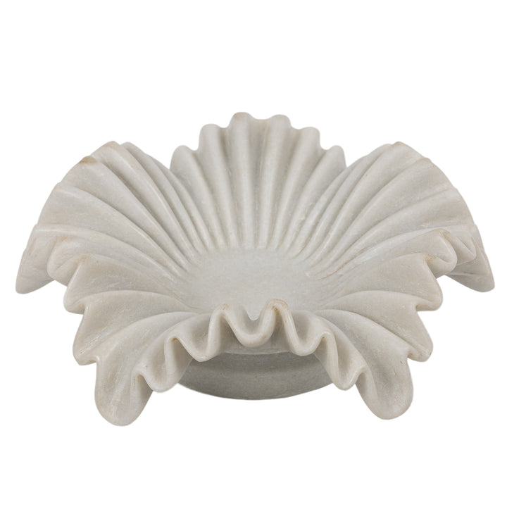 Marble Ruffled Edge Fluted Bowl