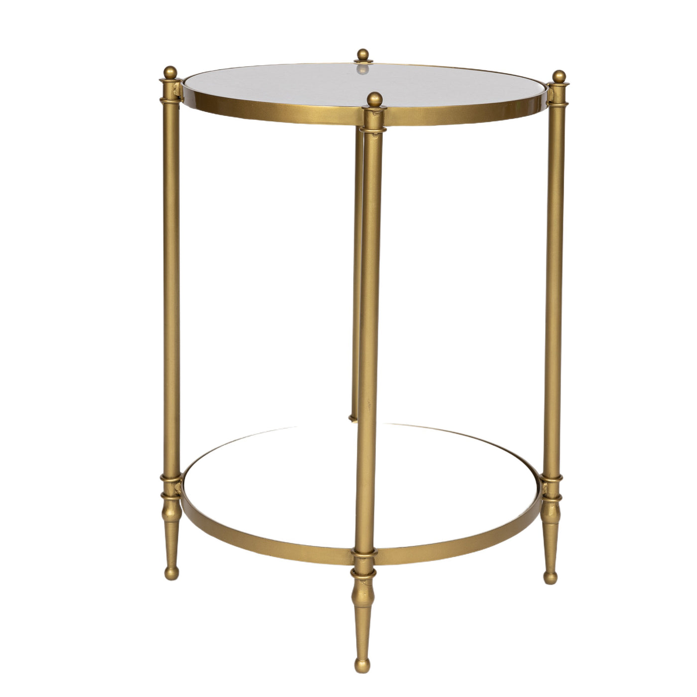 Brushed Gold & Marble Side Table