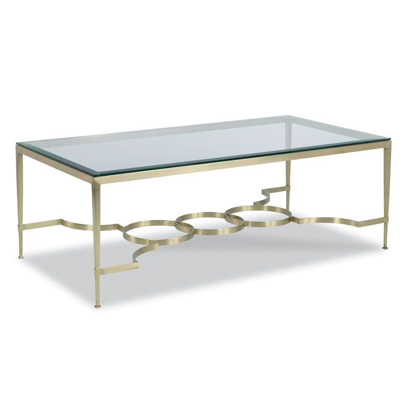 Glass & Brass Circle Motif Coffee Table - Highgate House Online - Furniture