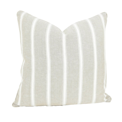 Beige & White Stripe Cushion - Highgate House Online - Cushions