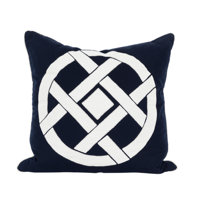 Outdoor Navy Circle Motif Cushion - Highgate House Online - Cushions
