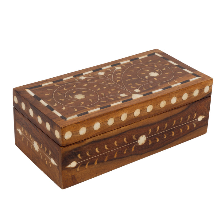 Teak and Bone Inlay Box