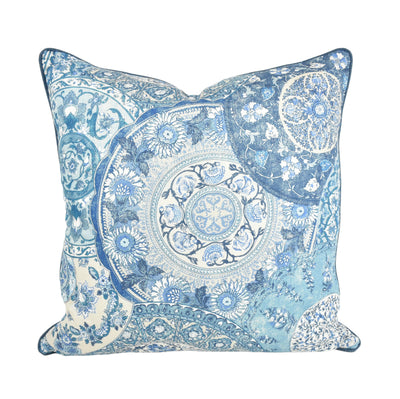 Imogen Blue Circular Cushion