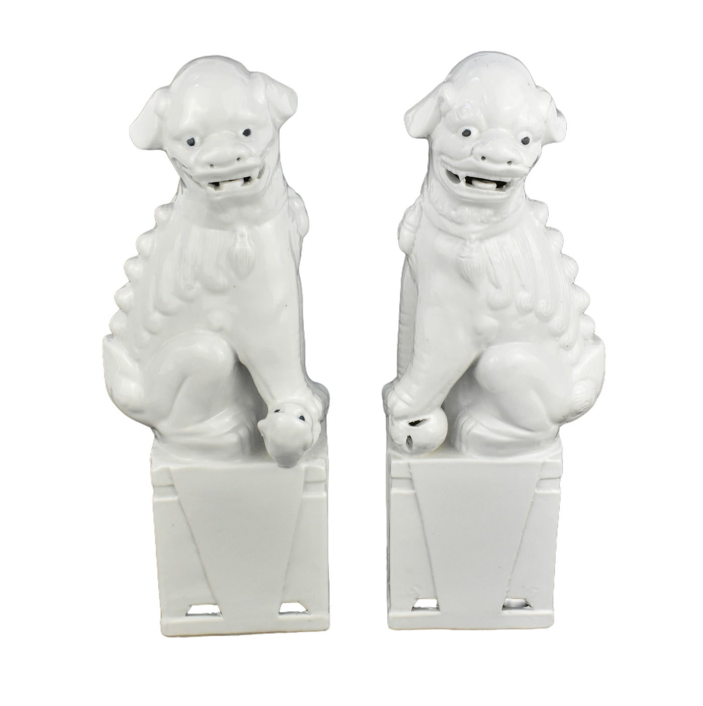 White Ceramic Foo Dogs