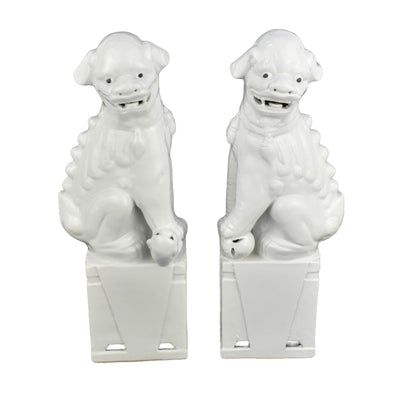 White Ceramic Foo Dogs