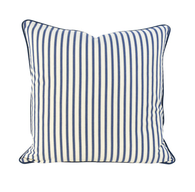 Blue & White Ticking Stripe Cushion - Highgate House Online - Cushions