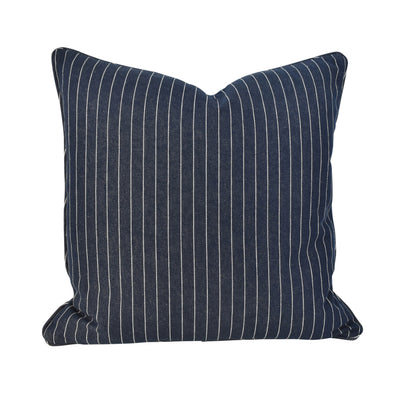 Navy & White Stitch Stripe Cushion - Highgate House Online - Cushions
