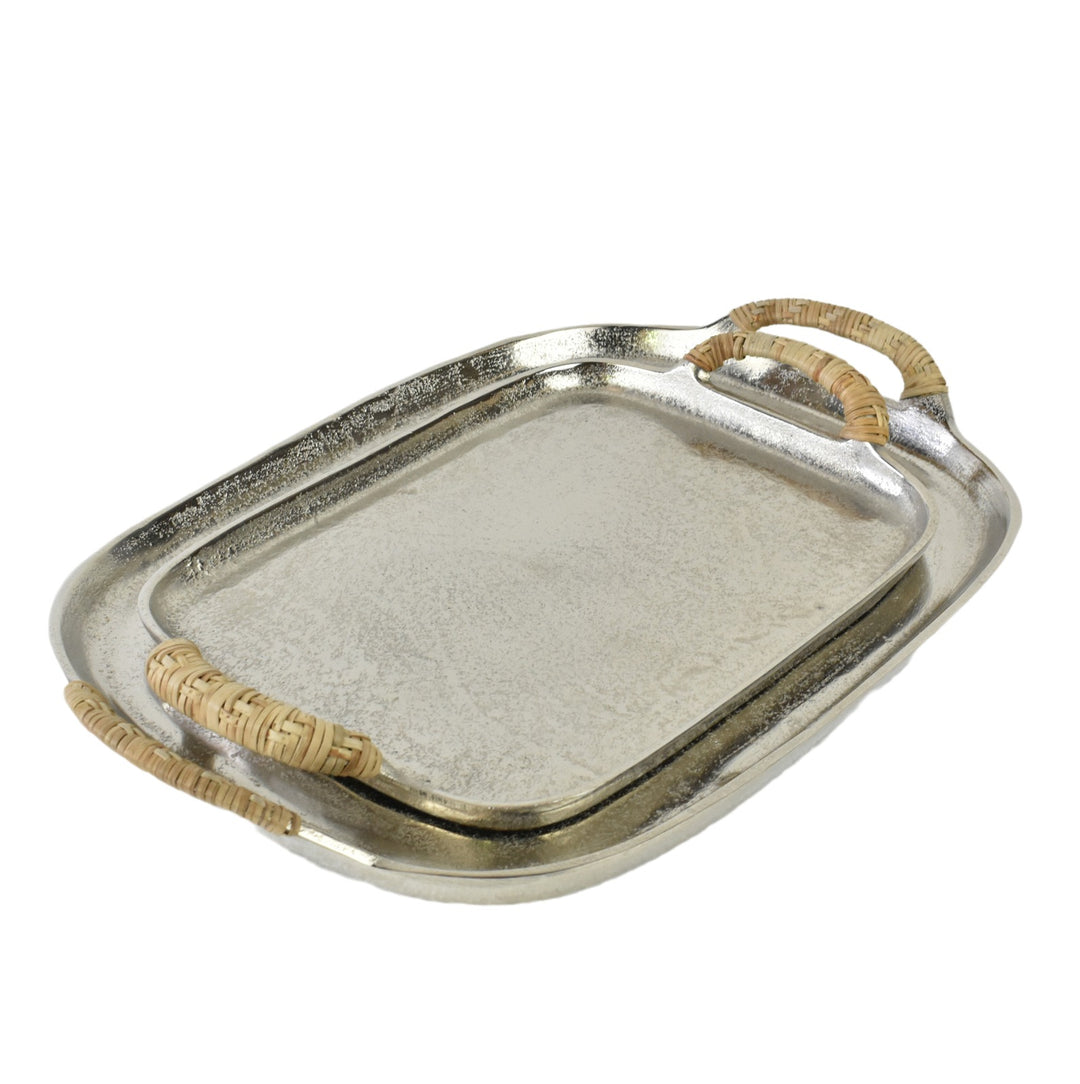 Rattan Handle Tray LRG