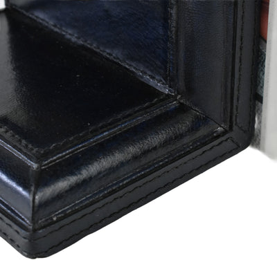 Navy Leather Stirrup Bookends S