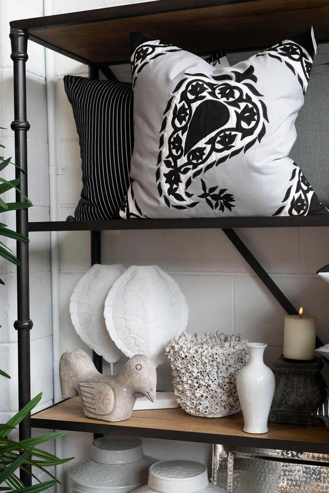 Outdoor Black Paisley Cushion - Highgate House Online - Cushions