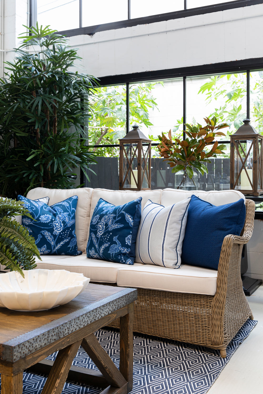 Royal Blue Diamond Cushion - Highgate House Online - Cushions