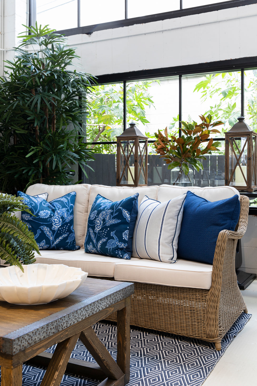 Royal Blue Diamond Cushion - Highgate House Online - Cushions
