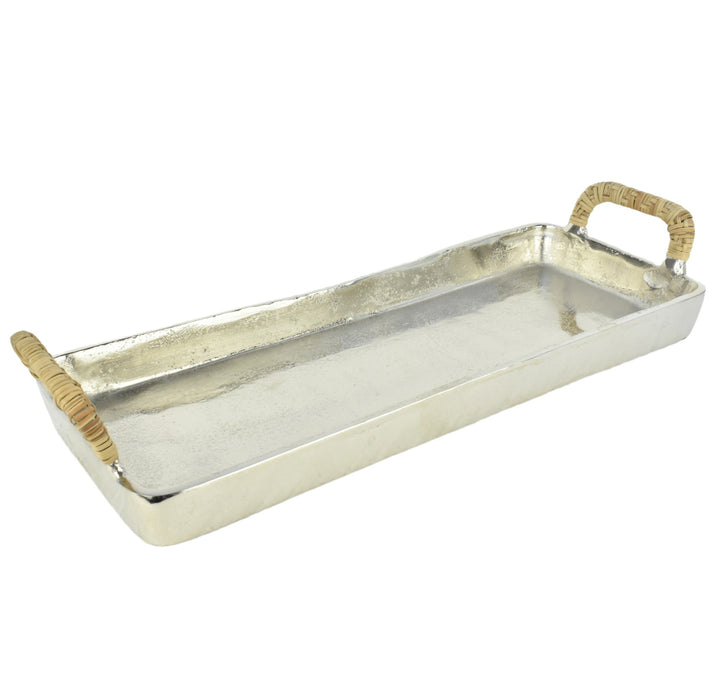 Rectangular Rattan Handle Tray