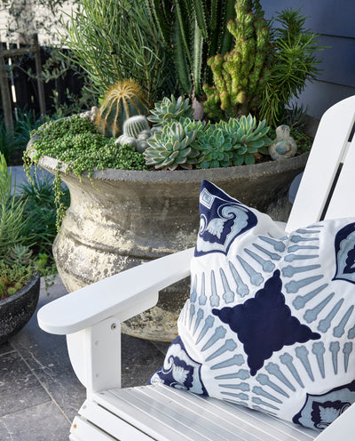 Outdoor Blue Applique Cushion - Highgate House Online - Cushions