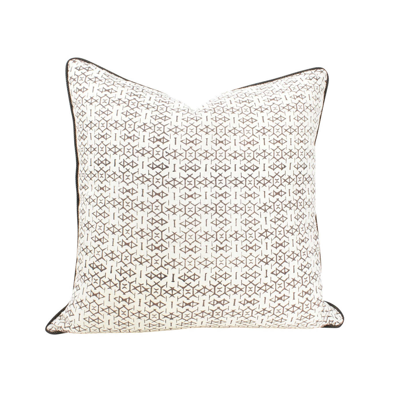 Chocolate Block Print Cushion - Highgate House Online - Cushions
