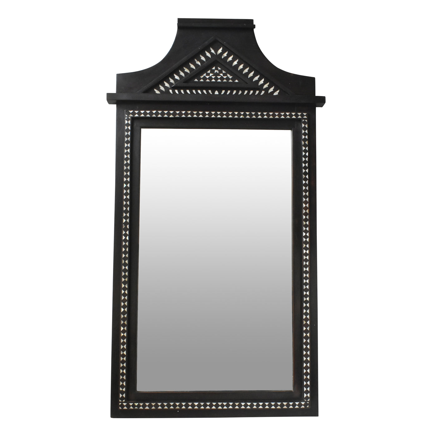 Black Carved MOP Inlay Mirror