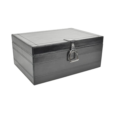 Black Leather Stirrup Box LRG - Highgate House Online - Accessories