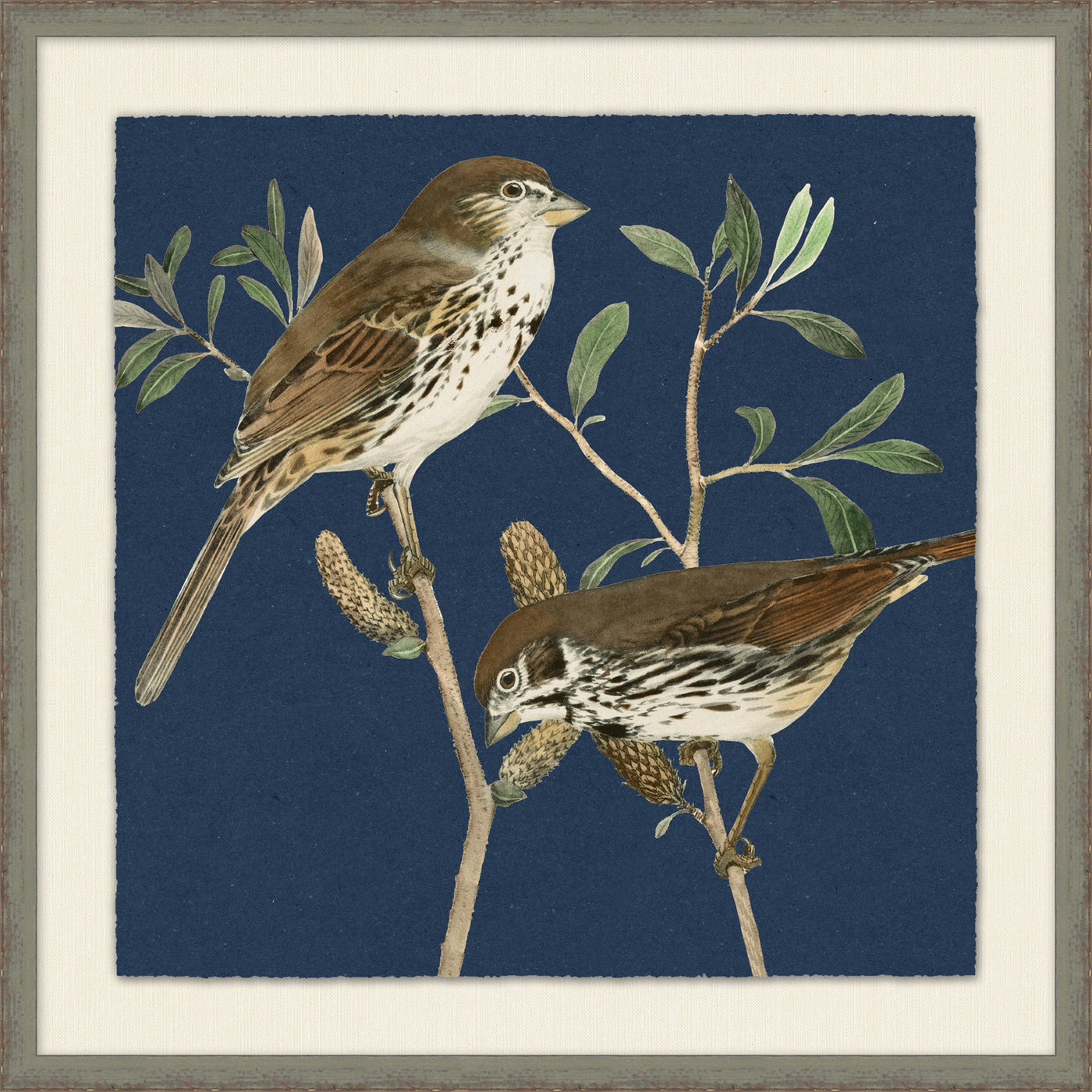 Pairs of Birds on Deep Blue 1 - Highgate House Online - Art