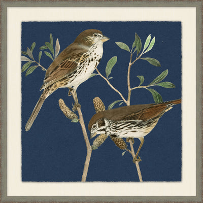 Pairs of Birds on Deep Blue 1 - Highgate House Online - Art
