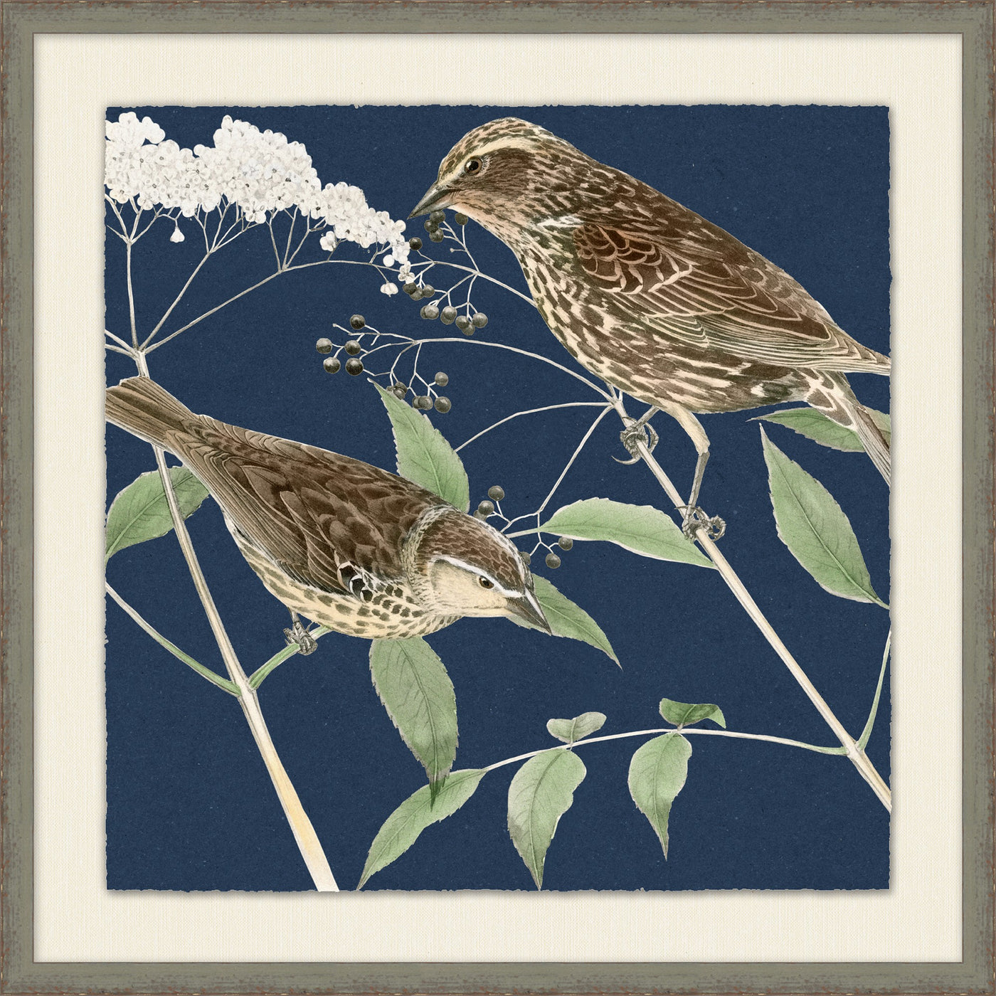 Pairs of Birds on Deep Blue 3 - Highgate House Online - Art